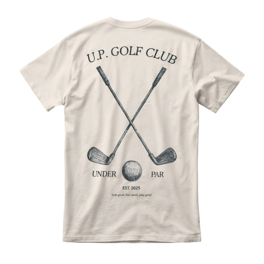 "Under Par Golf Club" Premium Tee-Beige