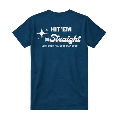 "Hit Em'Straight" Premium Tee-Navy