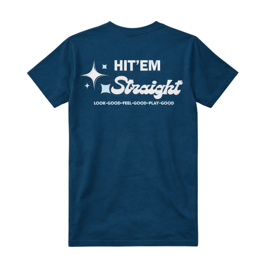 "Hit Em'Straight" Premium Tee-Navy