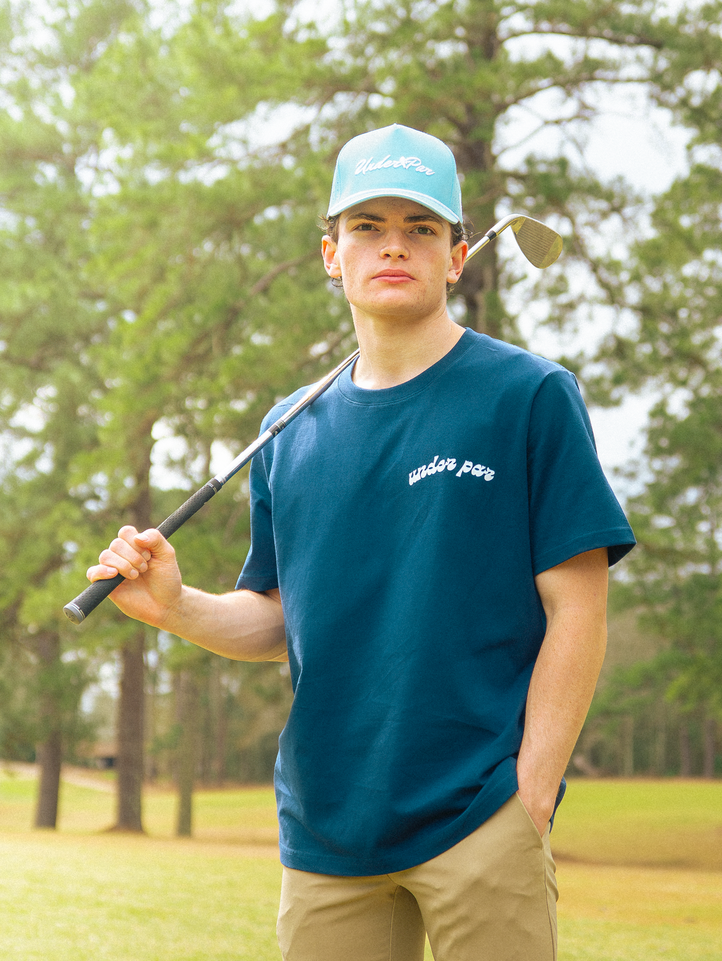 "Hit Em'Straight" Premium Tee-Navy